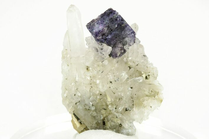 Purple Cubic Fluorite Crystal on Quartz - Yaogangxian Mine #215780